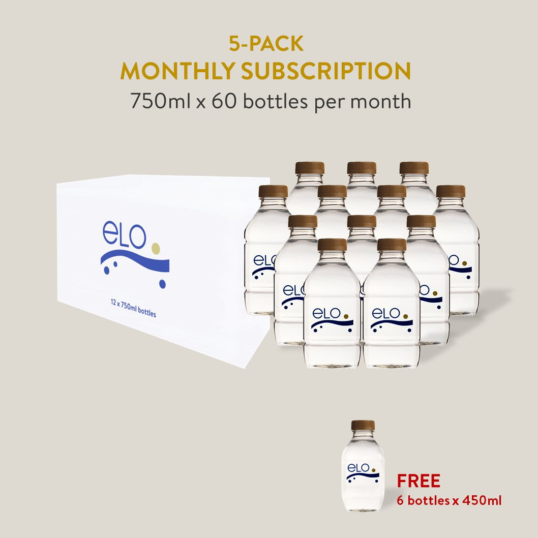 Monthly Subscription - ELO Drinking Water 750ml (5 Packs)